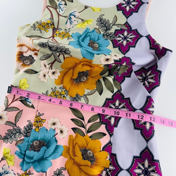 Anthropologie Maeve Lissa Twill Floral Multicolor Sheath Sleeveless Dress Size 2 - Picture 13 of 16